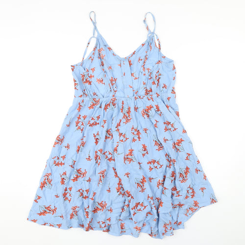 Lottie Women's Blue Floral Short Dress Size 14