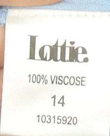 Lottie Women's Blue Floral Short Dress Size 14