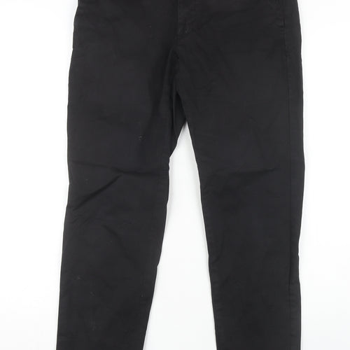 Uniqlo Black Chino Trousers, Size 30, Mid Rise