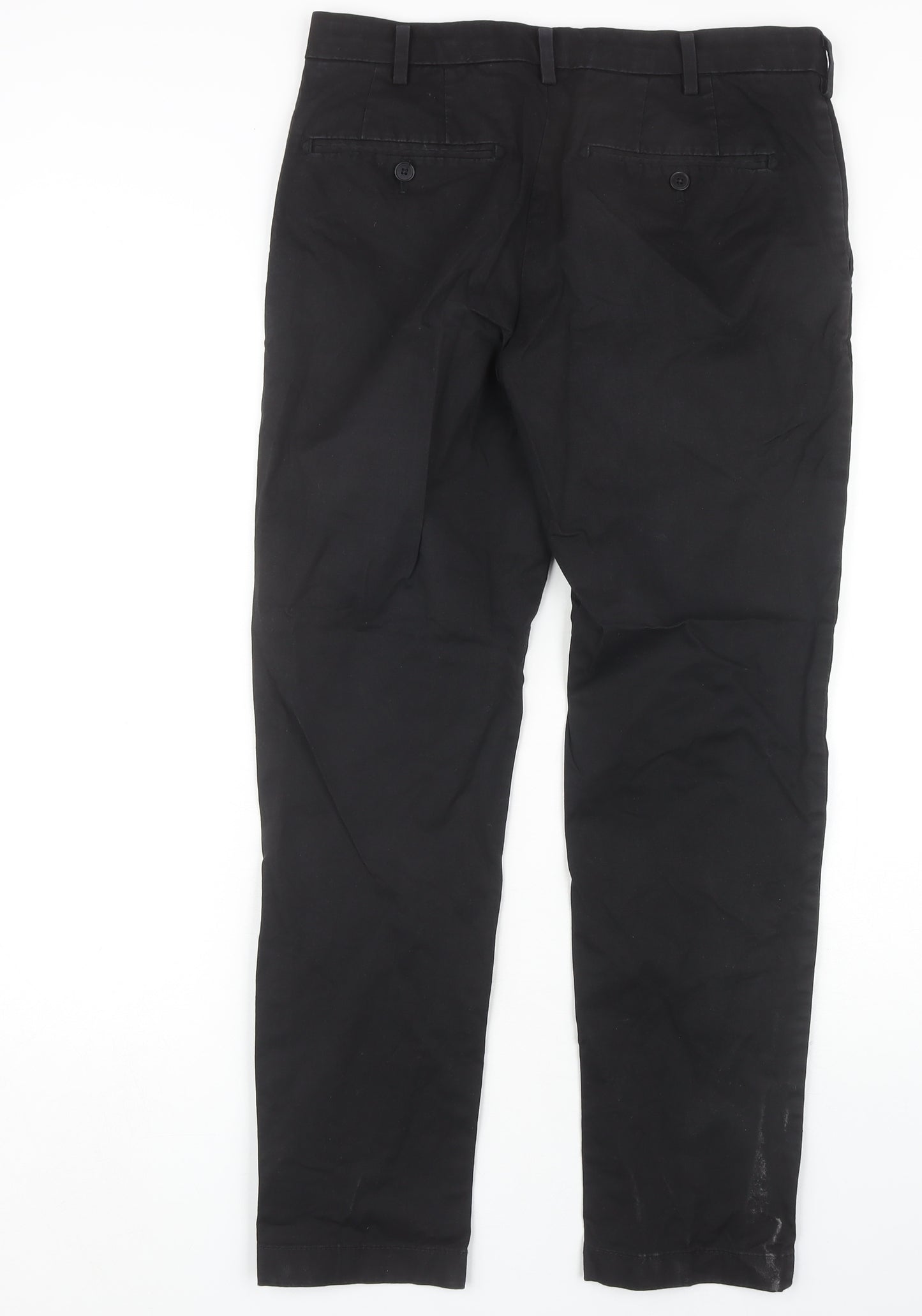 Uniqlo Black Chino Trousers, Size 30, Mid Rise