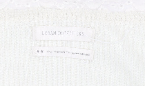 Urban Outfitters Women's Beige Cropped Jersey Blouse M