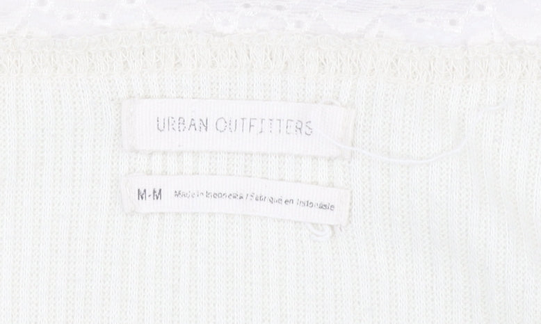 Urban Outfitters Women's Beige Cropped Jersey Blouse M