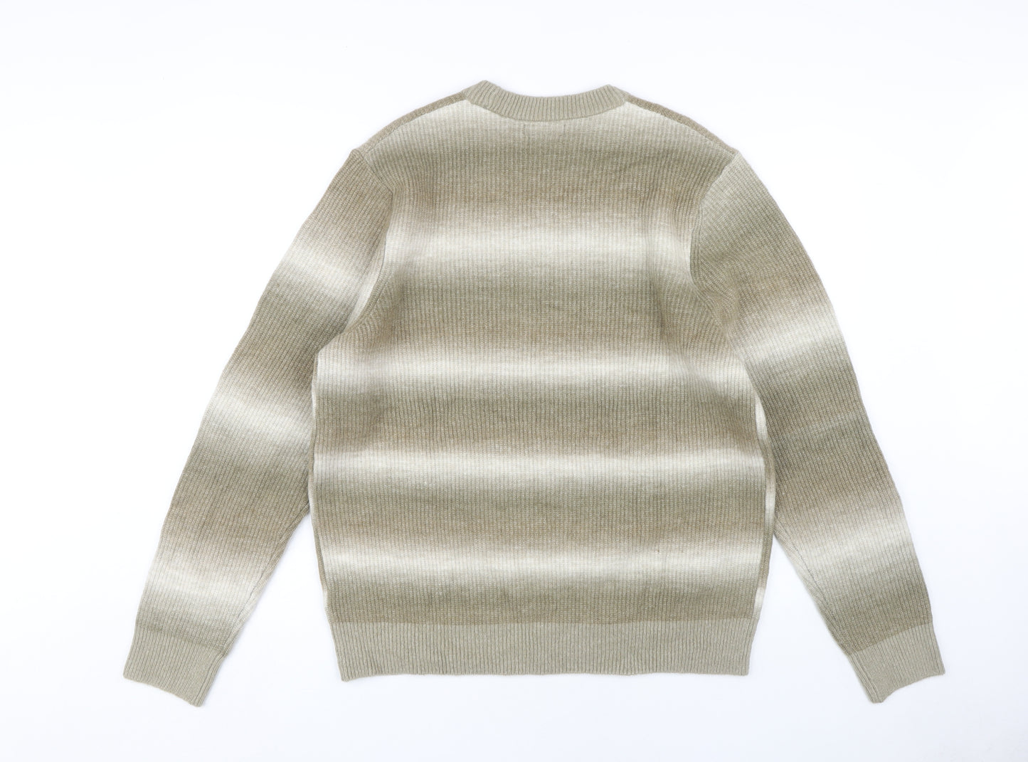 Marks and Spencer Men’s Beige Striped Knit Jumper L