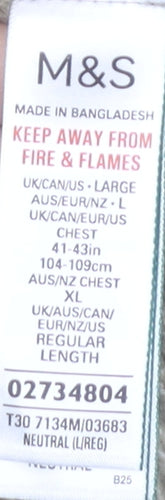 Marks and Spencer Men’s Beige Striped Knit Jumper L