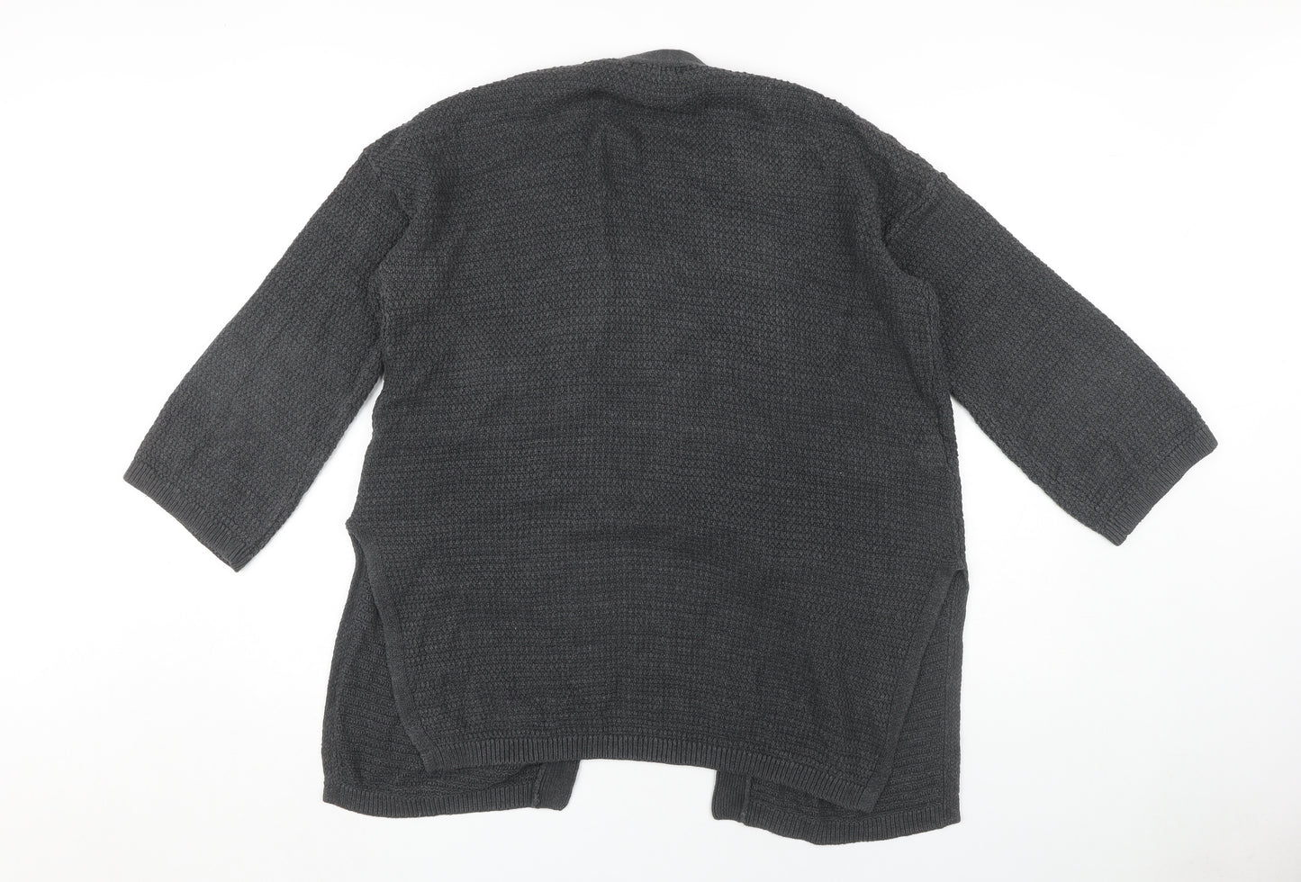 Mango Women's Grey Open Front Cardigan, Size S, Chunky Knit