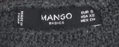 Mango Women's Grey Open Front Cardigan, Size S, Chunky Knit