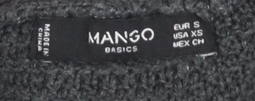 Mango Women's Grey Open Front Cardigan, Size S, Chunky Knit