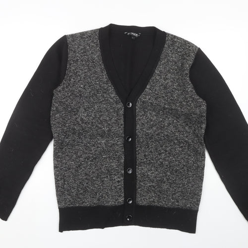 D-Rock Men's Black Cardigan L Button V-Neck Knit