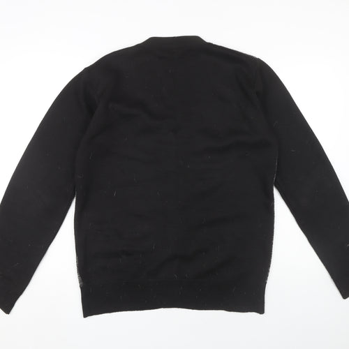 D-Rock Men's Black Cardigan L Button V-Neck Knit