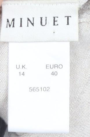 Minuet Women Beige Beaded Cardigan Size 14