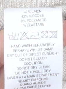 Minuet Women Beige Beaded Cardigan Size 14