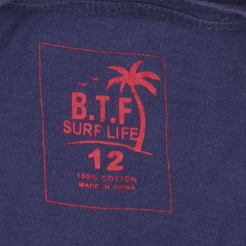 B.T.F Surf Life Women's Blue T-Shirt Size 12