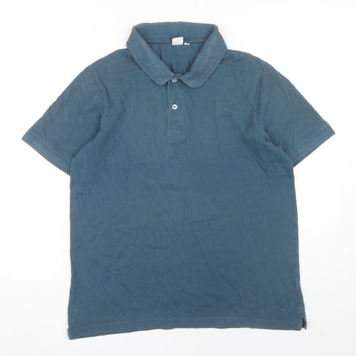 John Lewis Men's Blue Polo Shirt, Medium, Short Sleeve
