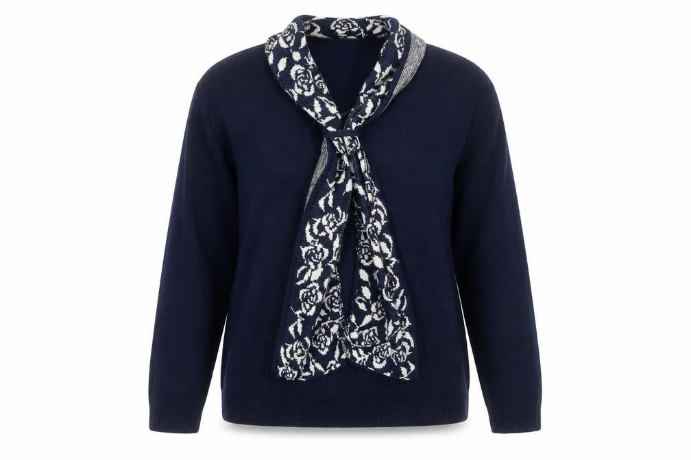 Front view of Autonomy Women's Blue Knit Jumper, size 10