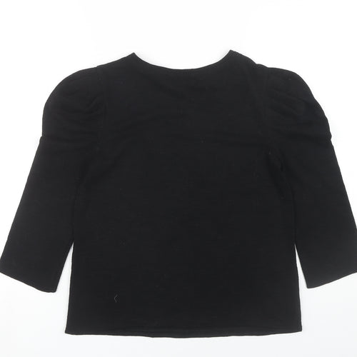 Mango Women's Black XS Puff Sleeve Basic Top