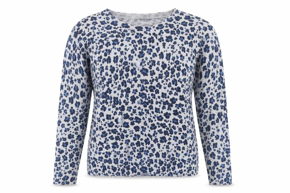 Front view of Marks & Spencer Women’s Blue Animal Print Pullover