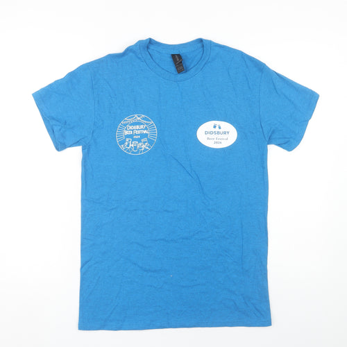 Men's Blue Beer Festival T-Shirt, Size S, Graphic Print