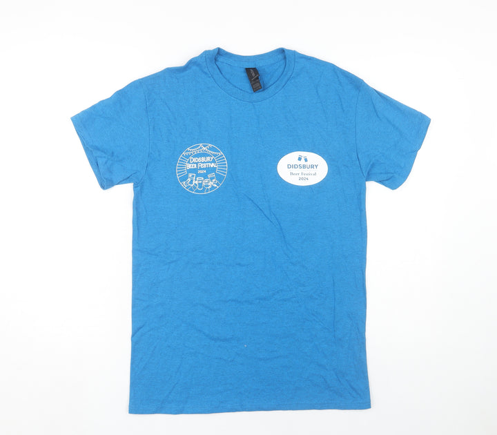 Men's Blue Beer Festival T-Shirt, Size S, Graphic Print