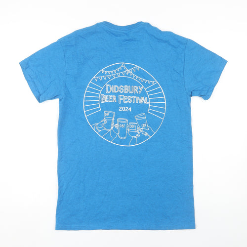 Men's Blue Beer Festival T-Shirt, Size S, Graphic Print