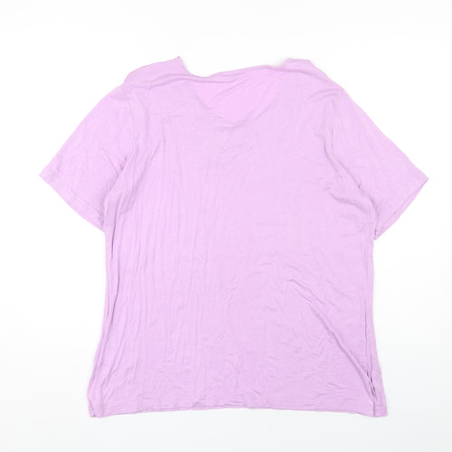Damart Women's Purple Embroidered T-Shirt Size L