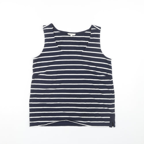 Signal Women's Blue Striped Tank Top M