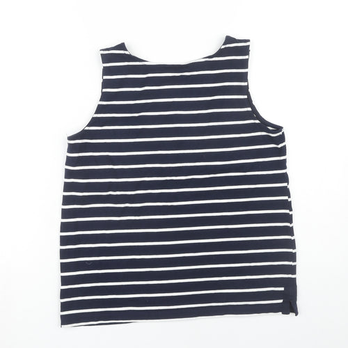 Signal Women's Blue Striped Tank Top M