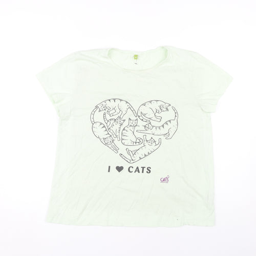 Teemill Women's Cat Print T-Shirt Size 14