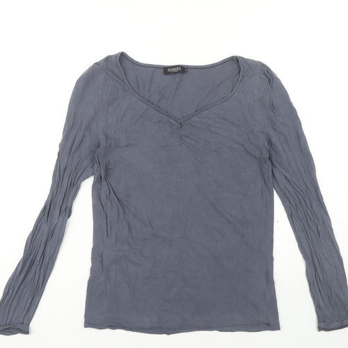 Soaked in Luxury Women's Grey V-Neck Long Sleeve Top