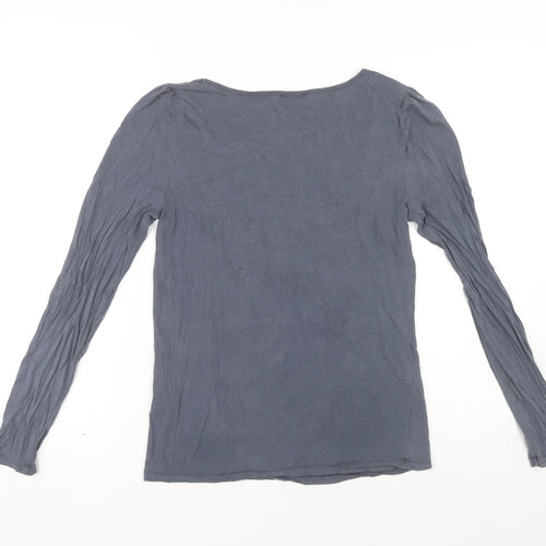 Soaked in Luxury Women's Grey V-Neck Long Sleeve Top