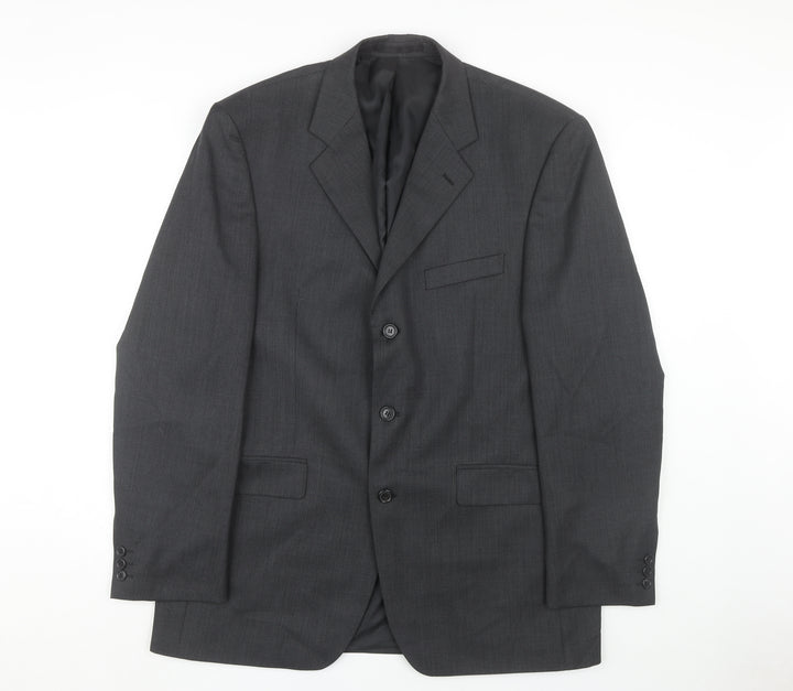 Burton Men's Grey Blazer, Size 42, Long Fit, Formal