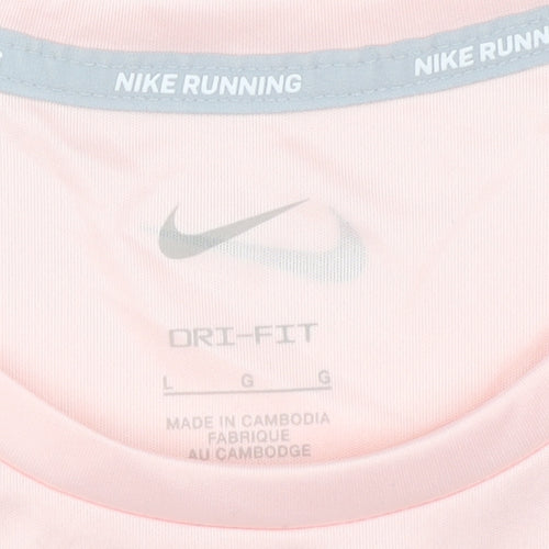 Nike Women's Pink Running T-Shirt L Size