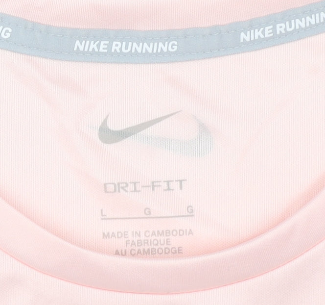 Nike Women's Pink Running T-Shirt L Size