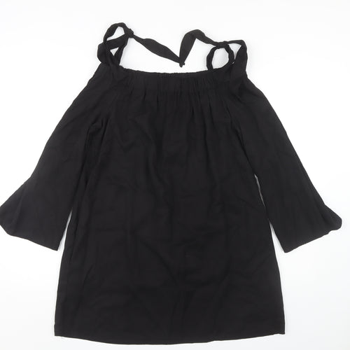Zara Basic Women's Black Off Shoulder Dress M
