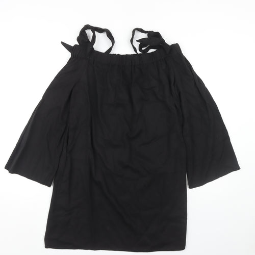 Zara Basic Women's Black Off Shoulder Dress M