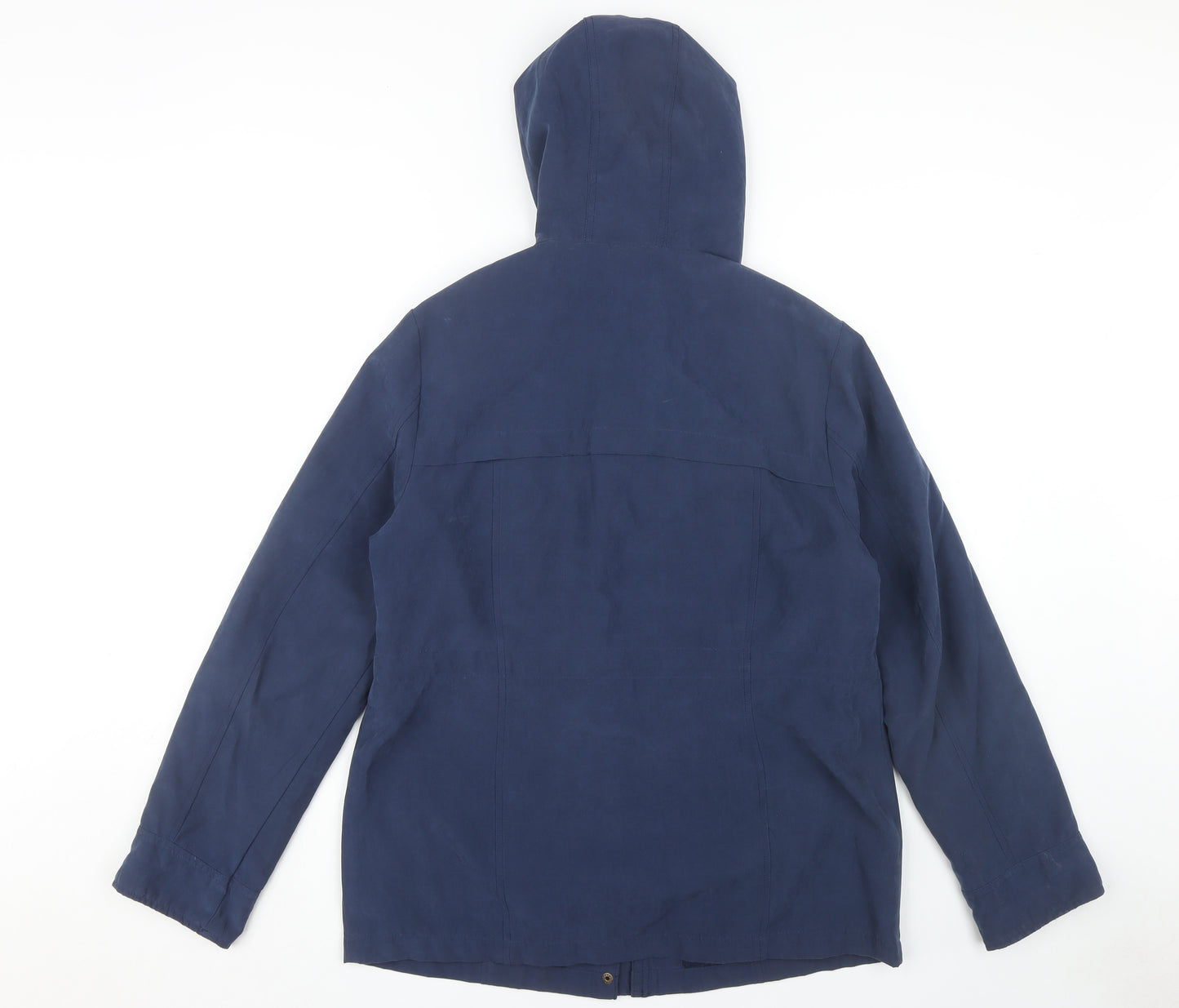 BHS Women's Blue Hooded Parka Size 14 Casual Spring