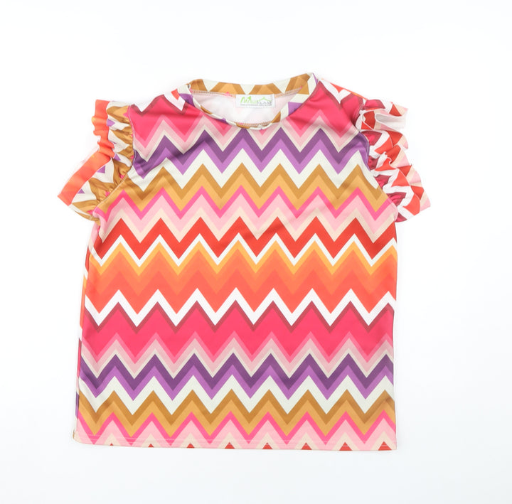 Miss Klass Women's Multicoloured Geometric T-Shirt M