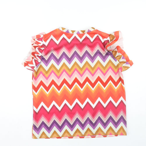 Miss Klass Women's Multicoloured Geometric T-Shirt M