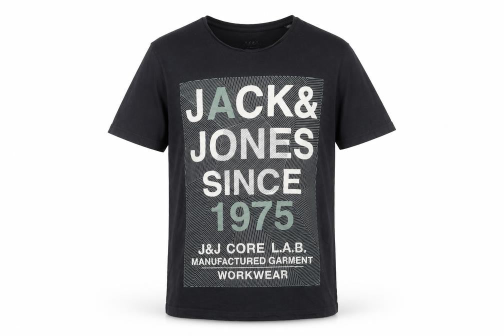 Jack & Jones Men's Black Graphic Print T-Shirt L
