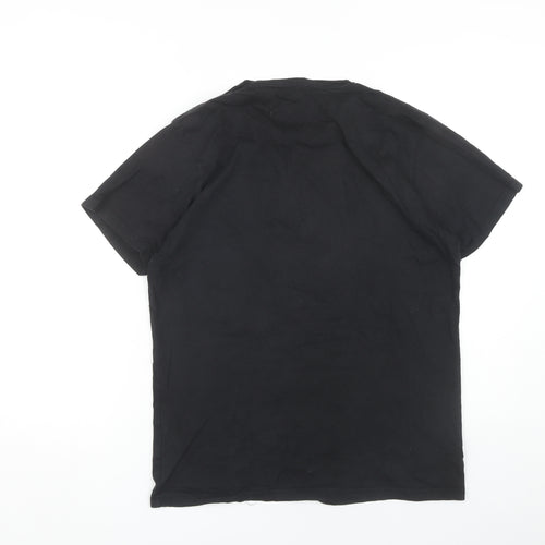 Jack & Jones Men's Black Graphic Print T-Shirt L