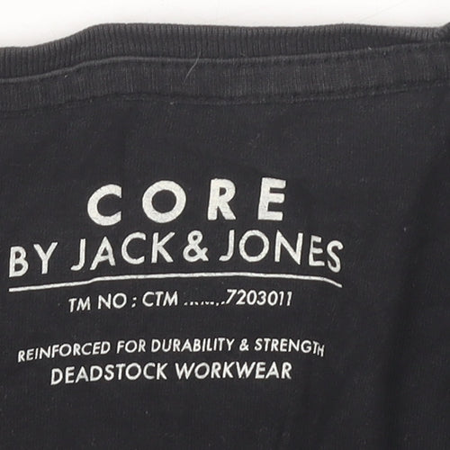 Jack & Jones Men's Black Graphic Print T-Shirt L