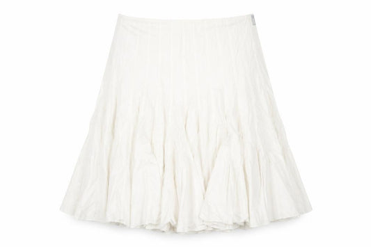 Front view of Urban Women’s White XL Skirt, Cotton, Zip Closure