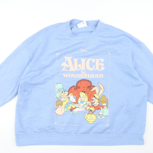 Disney Women's Blue Alice in Wonderland 2XL Sweatshirt Pullover