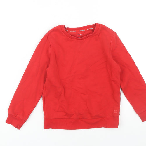 Marks and Spencer Girls Red Pullover Sweatshirt 6-7 Years