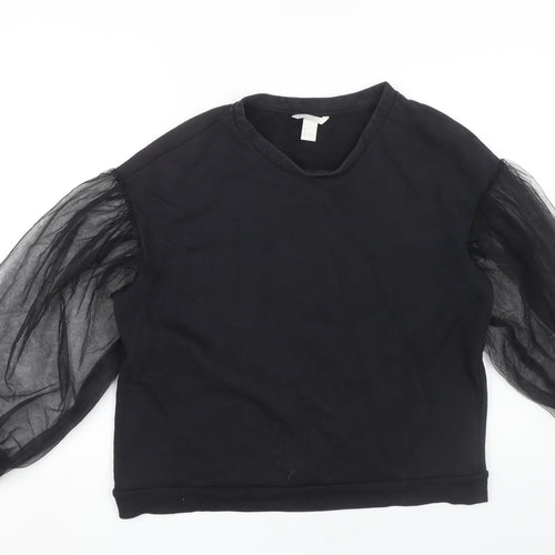 H&M Women’s Black Sweatshirt L Balloon Sleeve