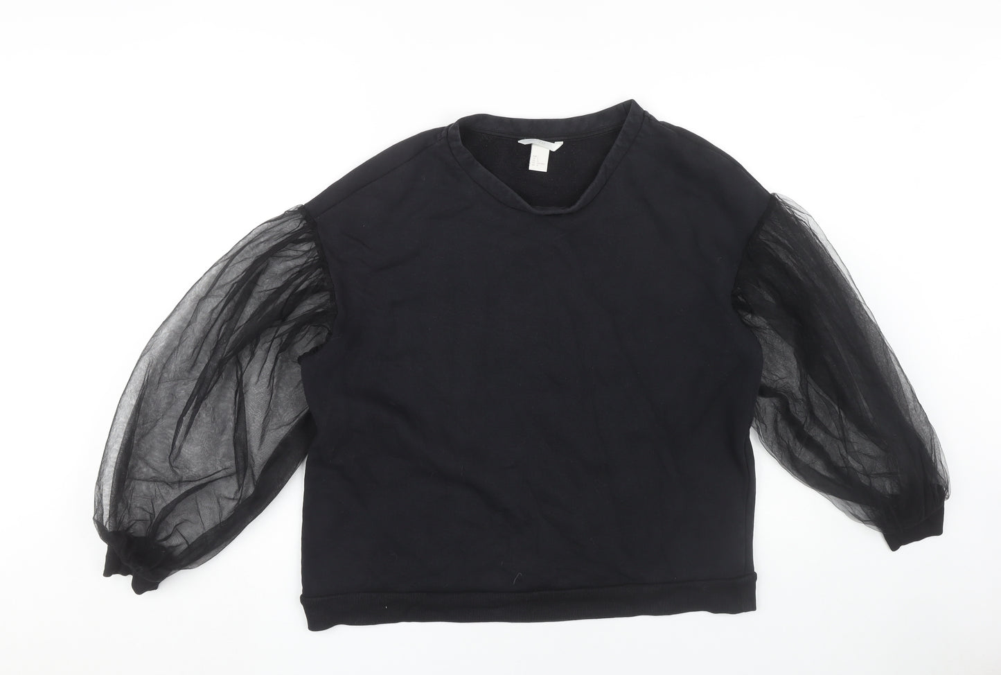 H&M Women’s Black Sweatshirt L Balloon Sleeve