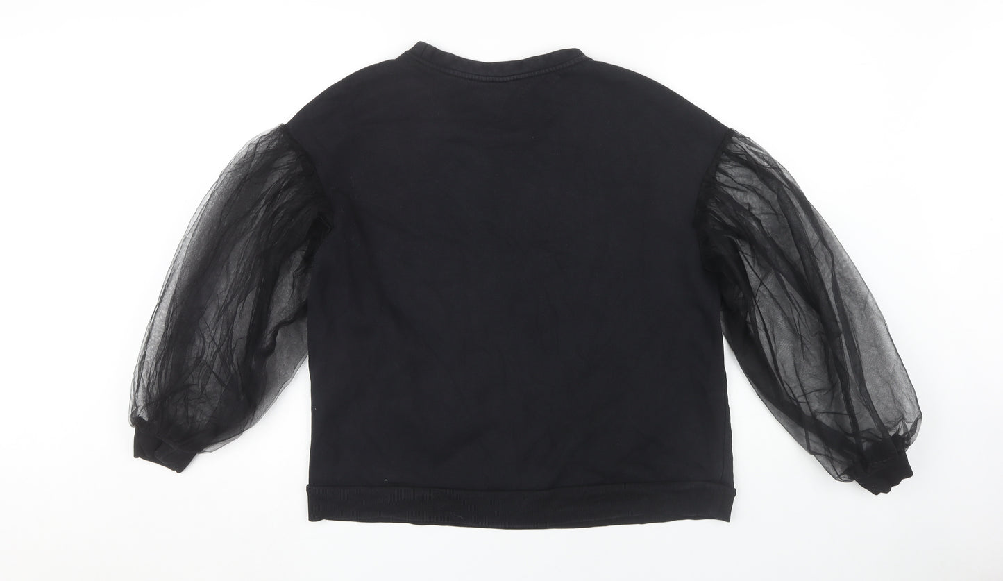 H&M Women’s Black Sweatshirt L Balloon Sleeve