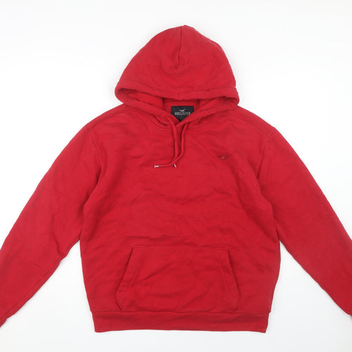 Hollister Red Men's Pullover Hoodie, Size M