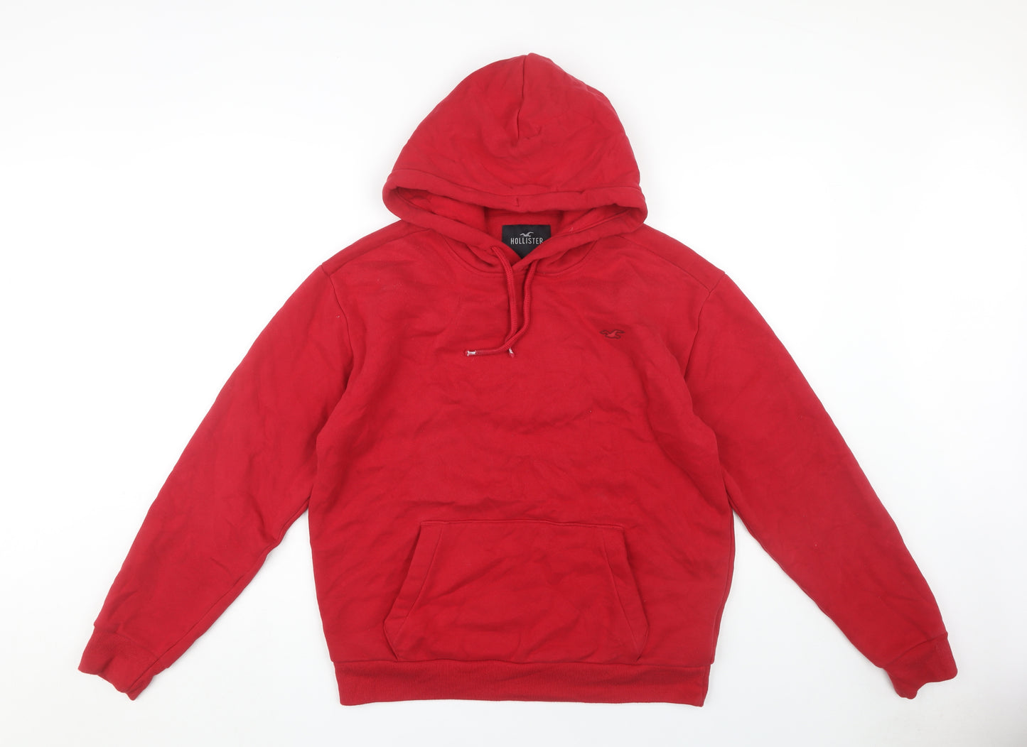Hollister Red Men's Pullover Hoodie, Size M