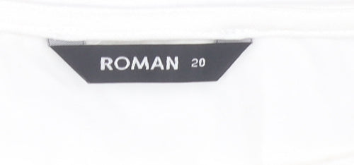 Roman Women's White Blouse Size 20 - Casual Viscose Blend