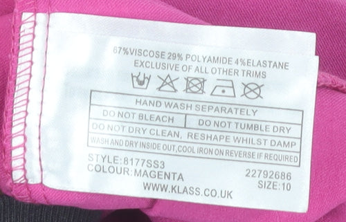 Klass Women's Pink Slim Trousers, Size 10
